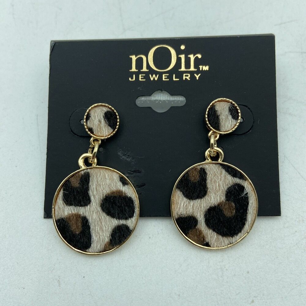 Noir Jewelry Cheetah Animal Print Circle Earrings Cowgirl